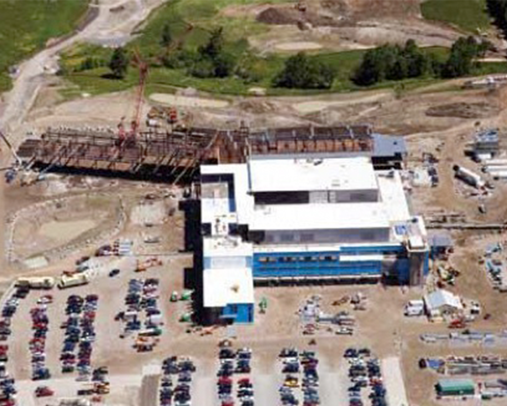 Aerial Zoom View Of Main General Medical Center Site