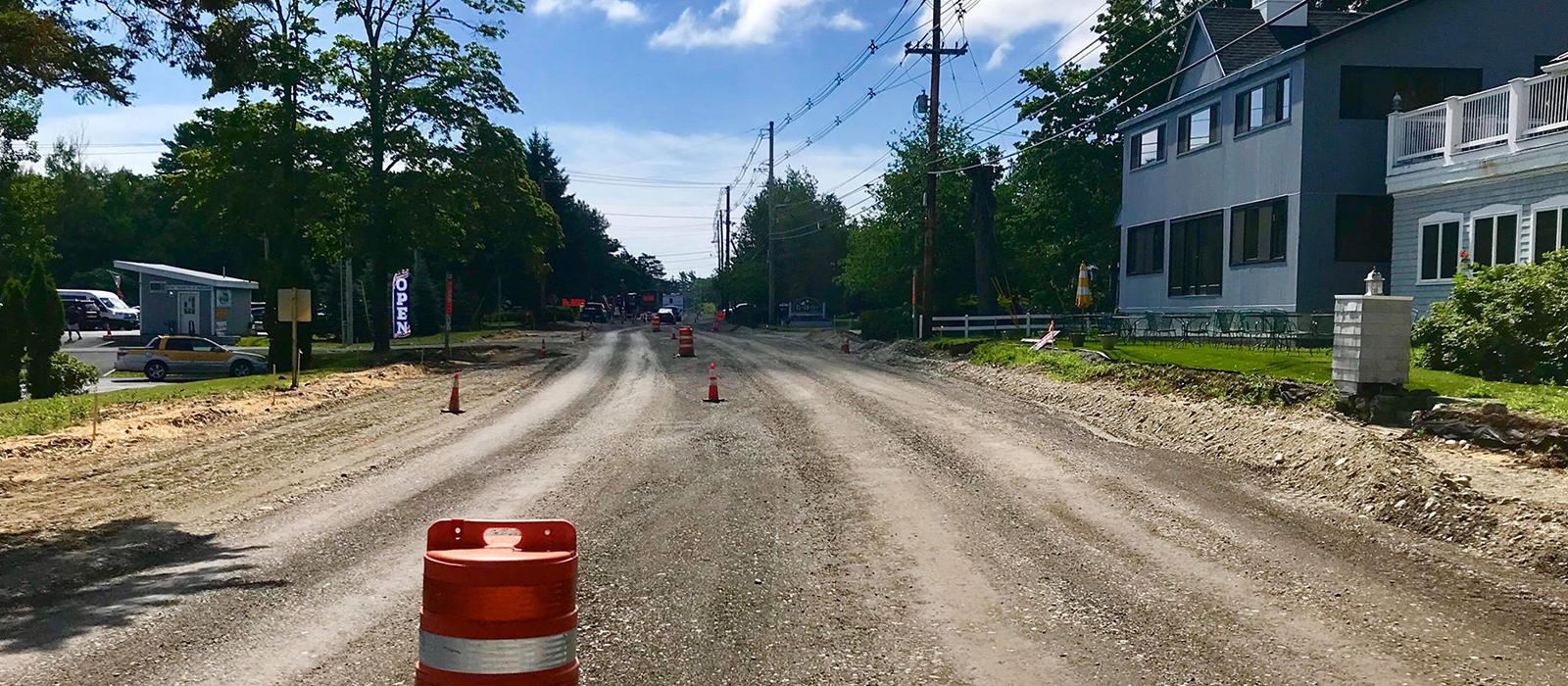 Traffic Cone And Barrer Installed In Bar Harbor Route 3