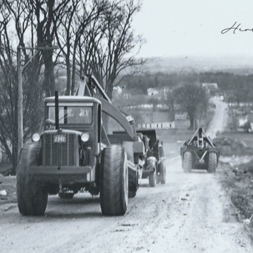 Old Heavy Equipment Photo With Herb's Initial At 1957