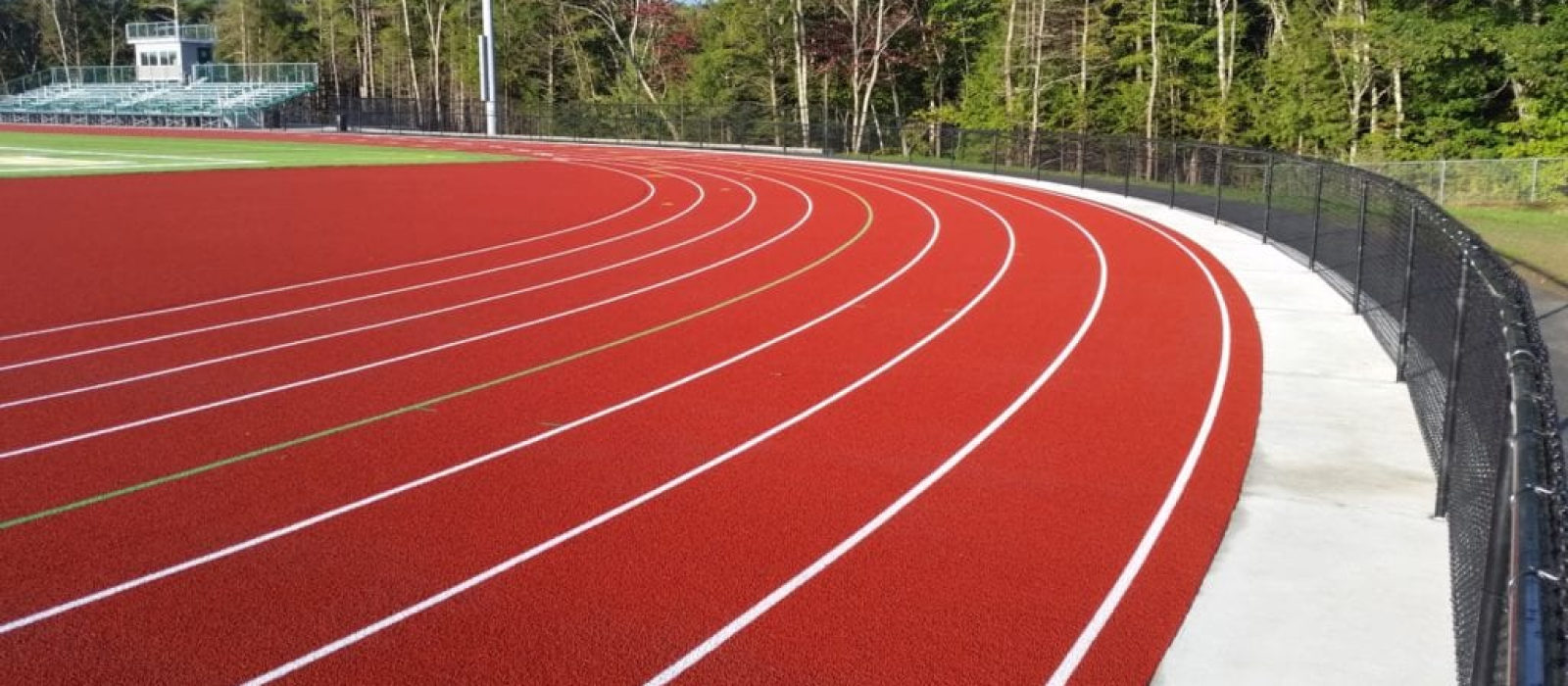 Close Up Shot Of Track And Field At Waterboro Rsu 57 Athletic Complex
