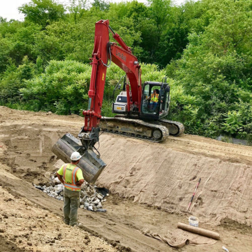 Medium Size Of Excavator Dropping Rocks At Lewiston Public Schools