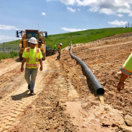 Our Crew Checking Water Pipe Water Flow In Project Prince William Landfill Project Site