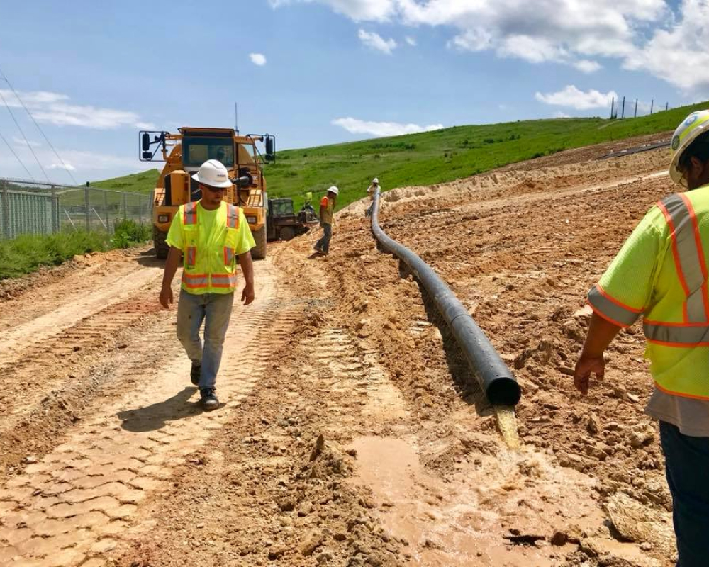 Our Crew Checking Water Pipe Water Flow In Project Prince William Landfill Project Site