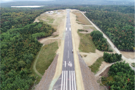 Aerial Shot Of Rangeley Airport Runway Extension Lane 14