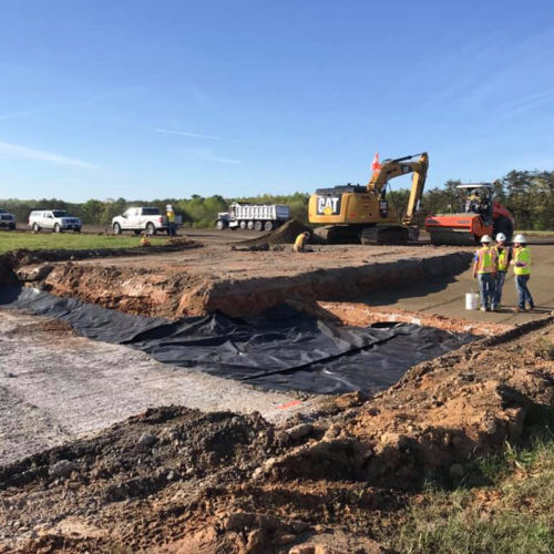 Our Crew Working On Installing Cement-treated Base For Blue Ridge Regional Airport Runway