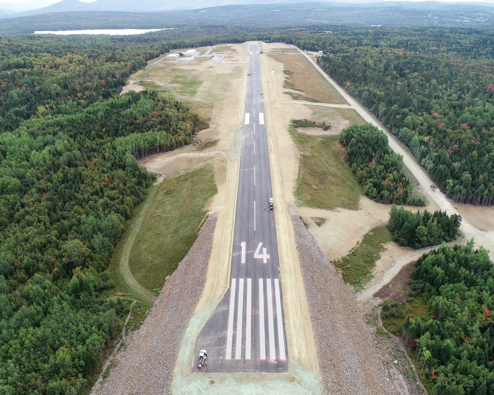 Aerial Wide View Of Rangeley Airport Runway 14