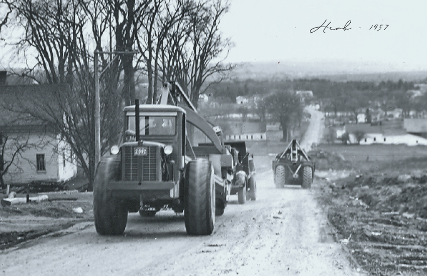 Old Photo Of Sargent's Old Construction Equipment With Herb's Initial In 1957